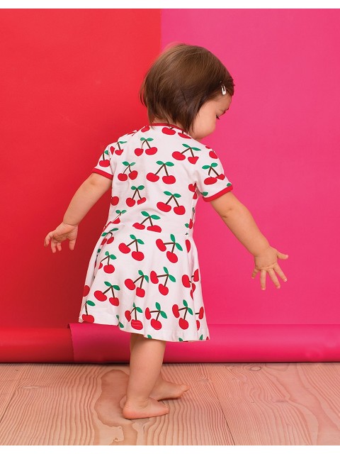 Organic Cherry Print Summer Dress