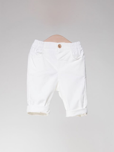 Pantalone in costine velluto bianco